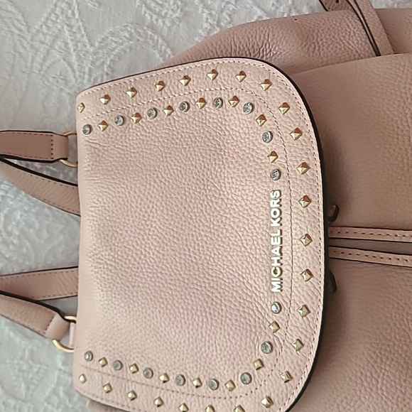 MICHAEL Michael Kors Pink Leather Backpack with Drawstring Closure - Picture 2 of 9